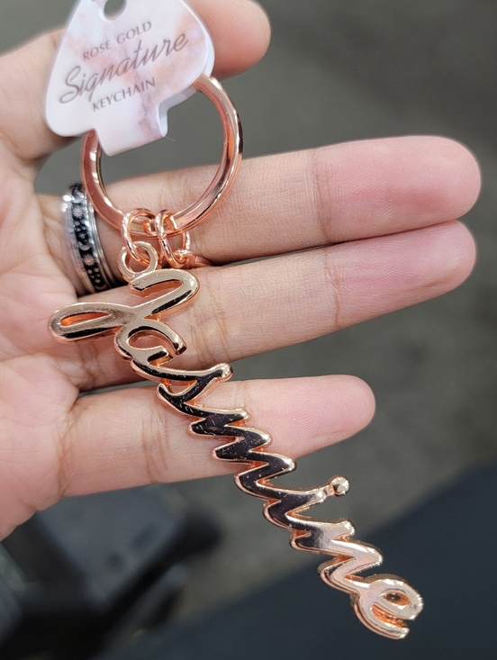 The Unbranded Brand Accessories - Rose Gold 'Jasmine' Script Keychain